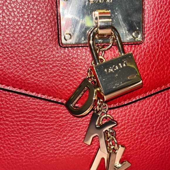 DKNY Red Leather Shoulder Bag - Picture 2 of 14